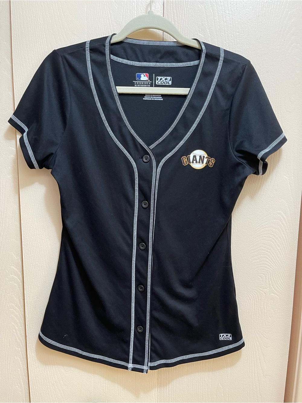 Major League Size M Women Jersey Short Sleeve Baseball Giants TX3 Cool Black